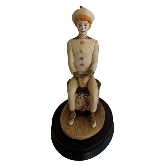1984 Schmid Border Fine Arts Clown Figurine On Drum Handcrafted In Scotland - Picture 1 of 11
